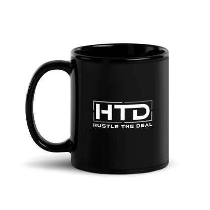 Black ceramic HTD Coffee Mug with Hustle The Deal logo