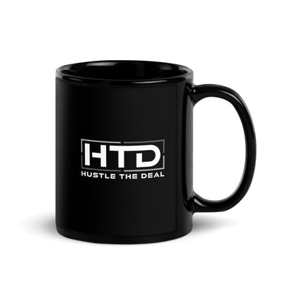 Black ceramic HTD Coffee Mug with Hustle The Deal logo