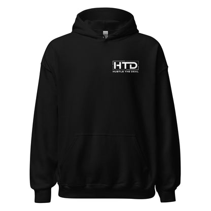 Black HTD Signature Logo Hoodie with minimalist chest logo