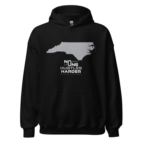 Black hoodie with North Carolina state graphic