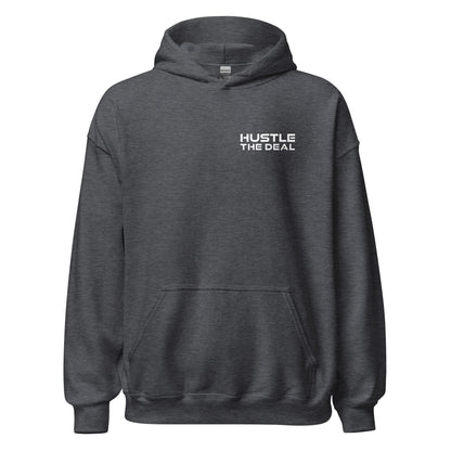 Dark Heather Hustle The Deal logo hoodie with official chest logo