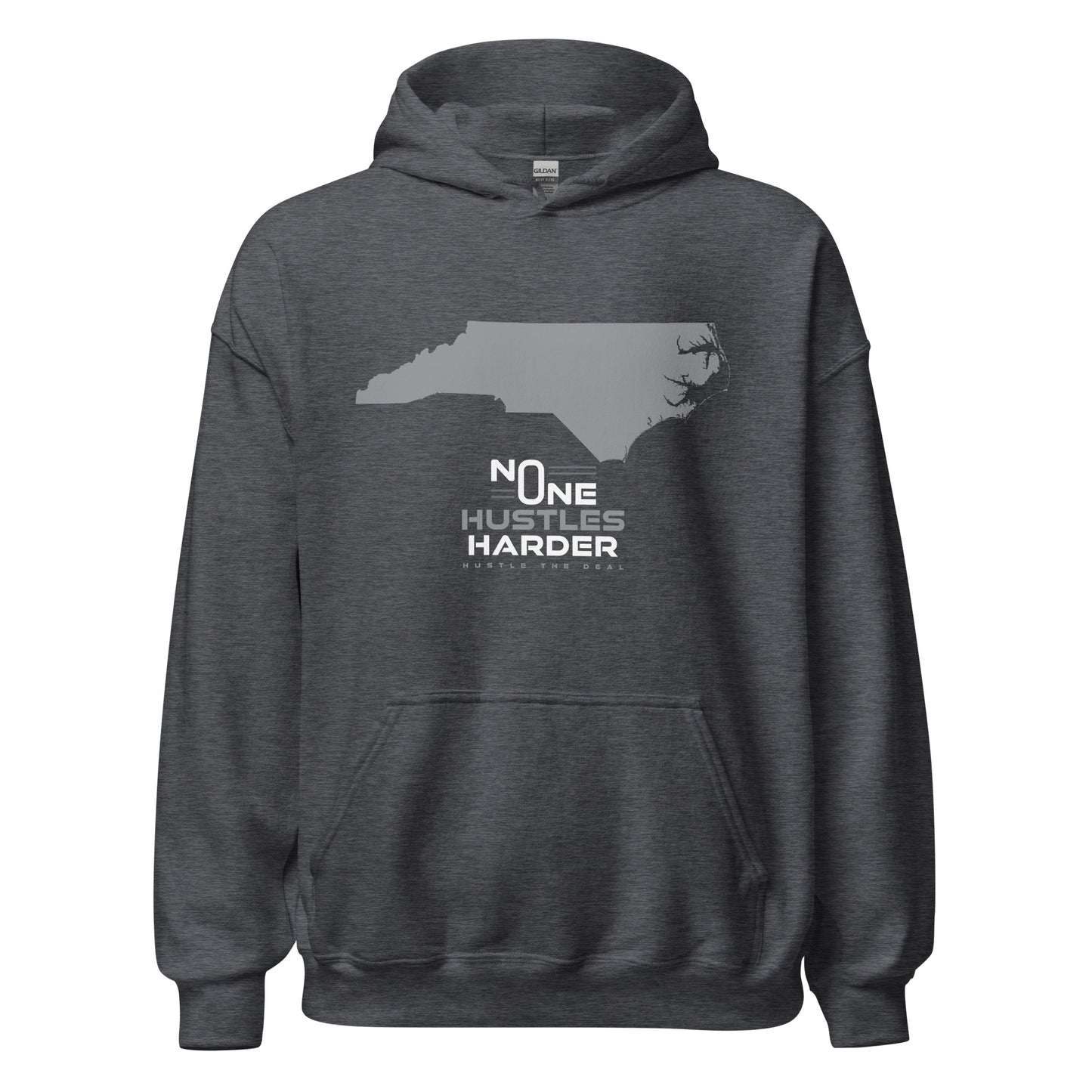 Grey hoodie with North Carolina state graphic