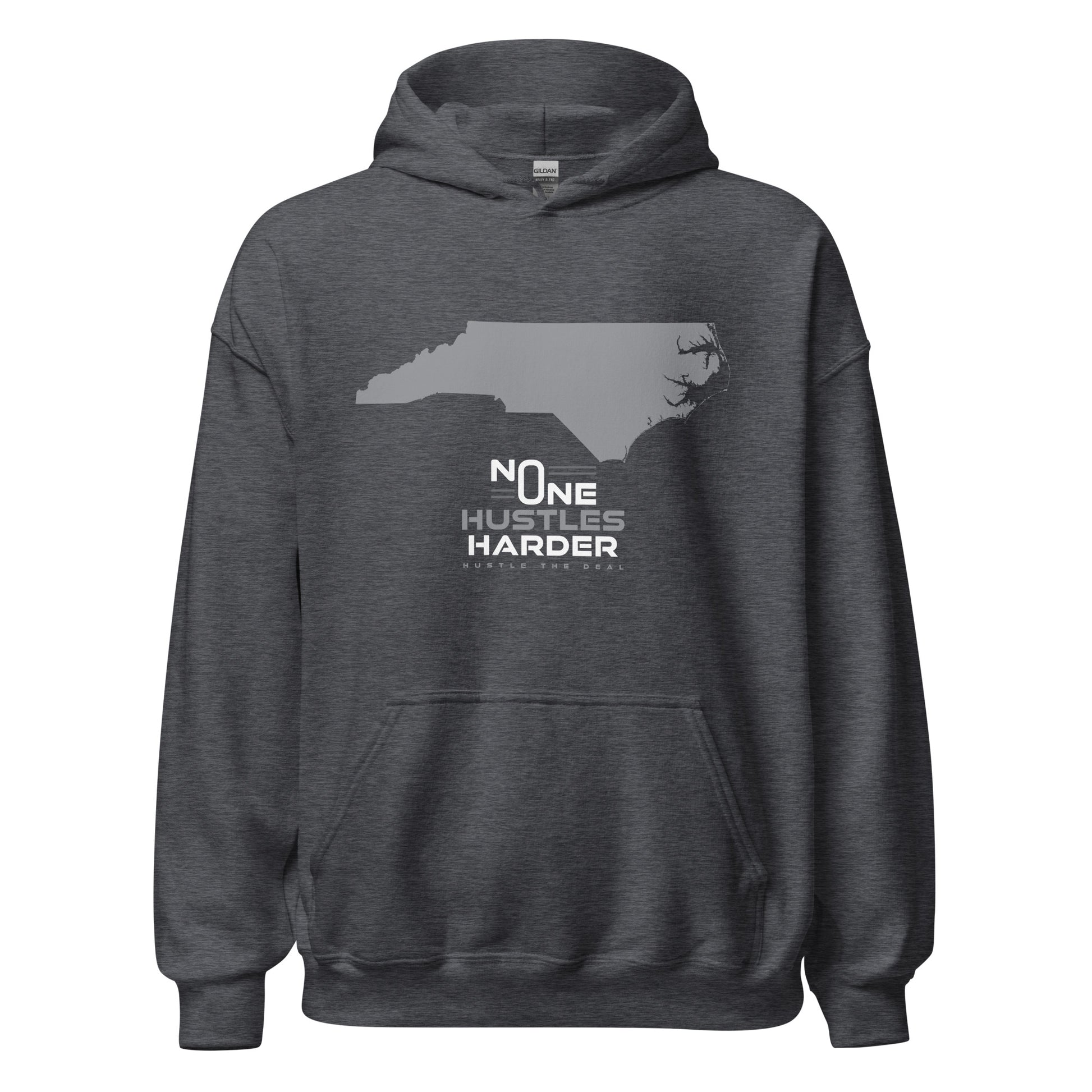 Grey hoodie with North Carolina state graphic