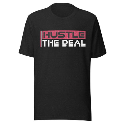 Black Red Hustle graphic t-shirt with red Hustle The Deal design